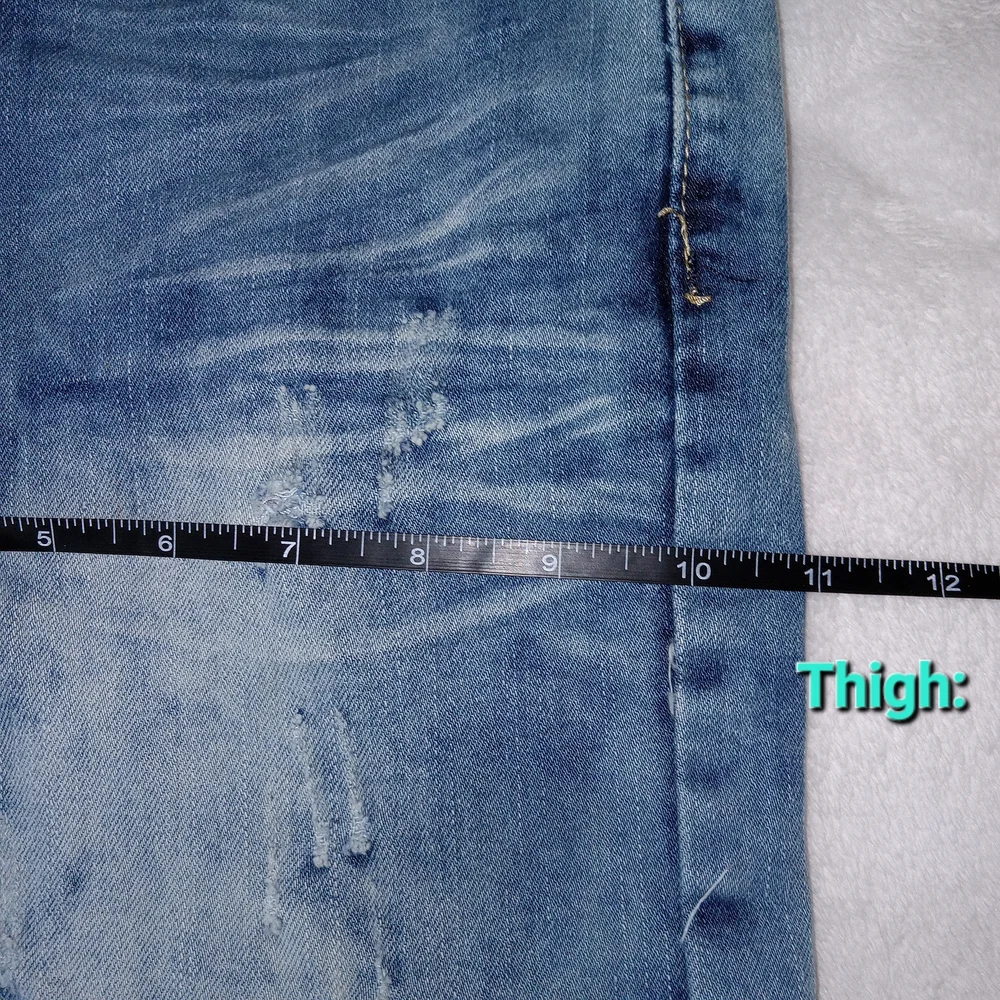 CJ Black Jeans Men 28x30 Acid Wash Low Rise Slim Straight Whisker Stretch Denim